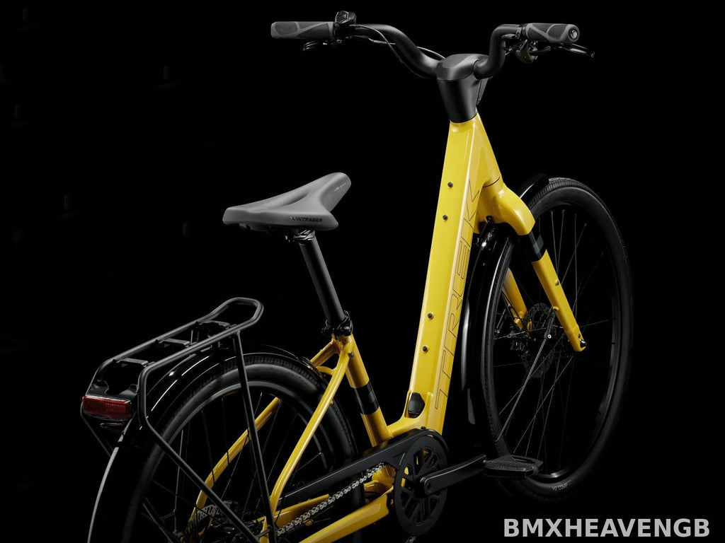 Trek Verve+ 1 Lowstep LT — Electric Hybrid Bike (Baja Yellow)